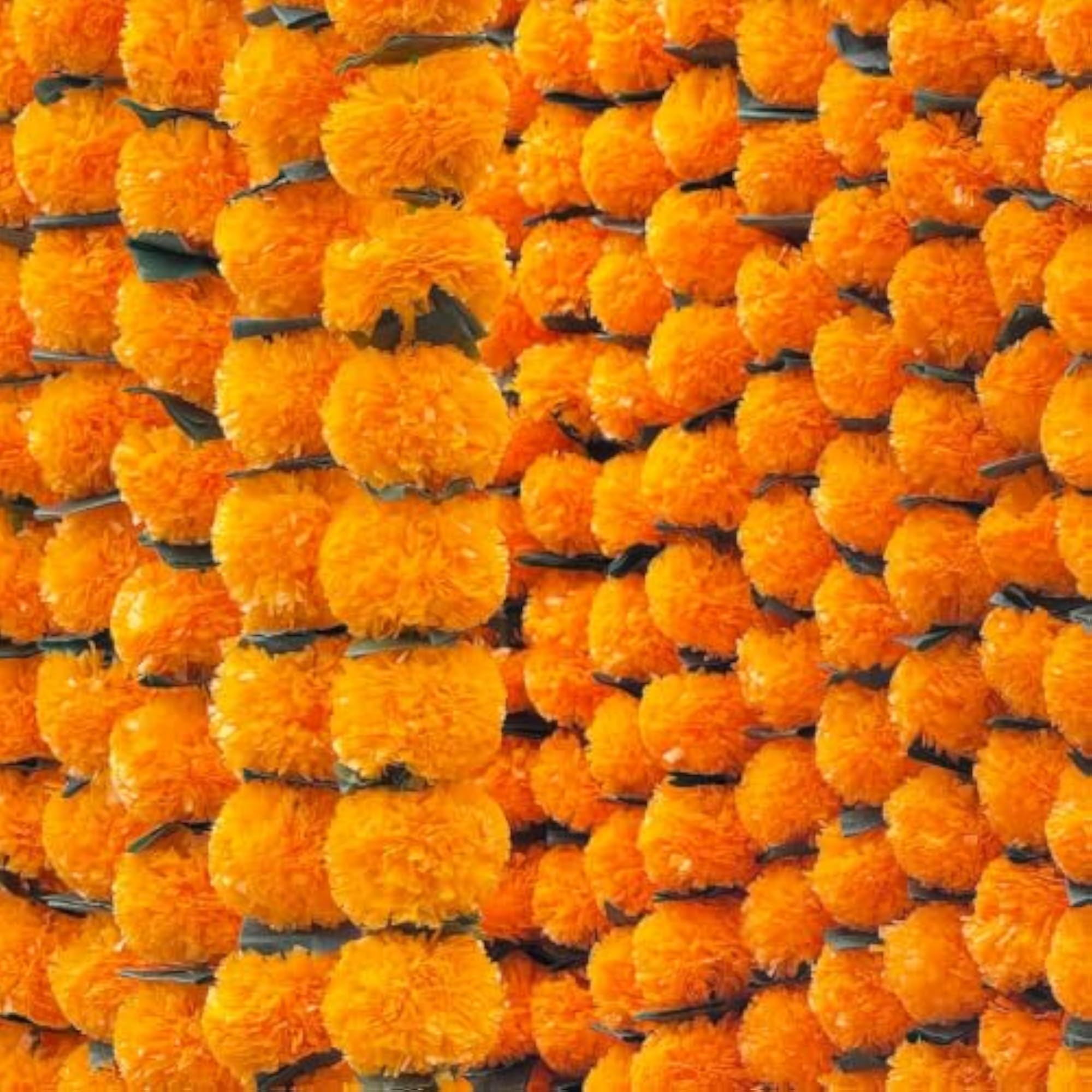 Artificial Marigold Flower Garland, 10 Pcs